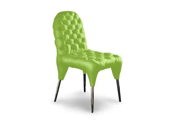 集チェア レザー アップルグリーン